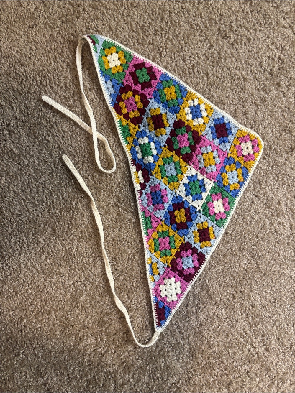 Crochet Granny Square Bandana